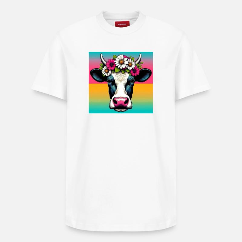 vache - T-shirt unisexe décontracté en coton Supima – de SPREAD - blanc
