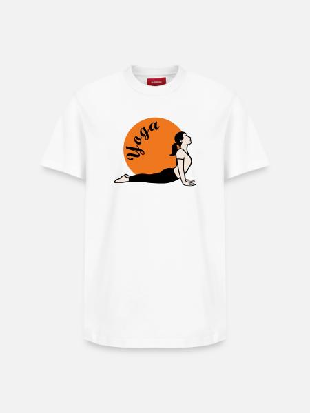Yoga Love - Relaxed Unisex Supima Cotton T-Shirt – von SPREAD - Weiß