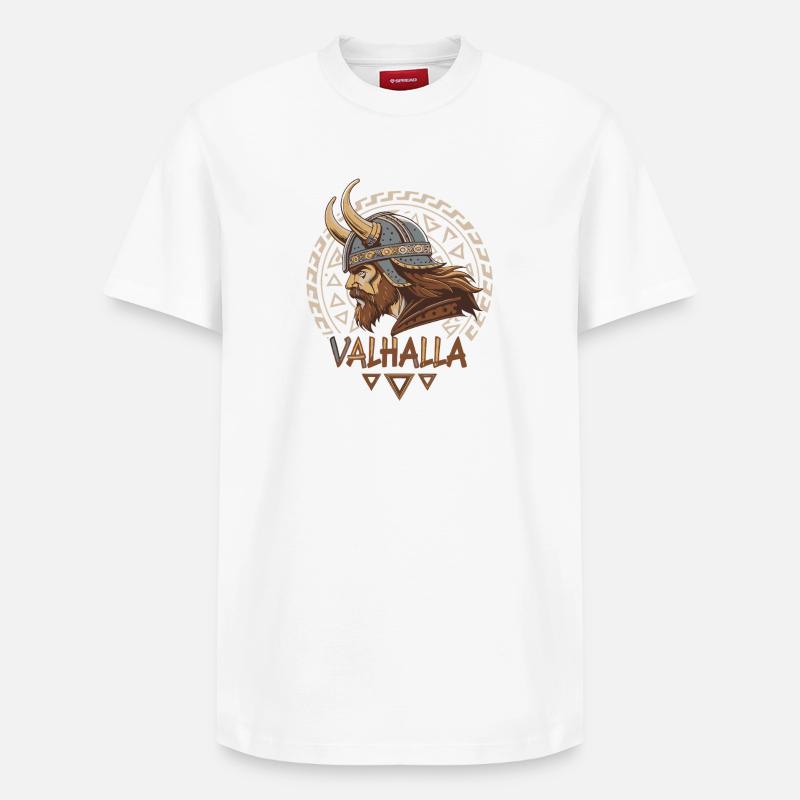 Viking Valhalla Casque Runique - T-shirt unisexe décontracté en coton Supima – de SPREAD - blanc