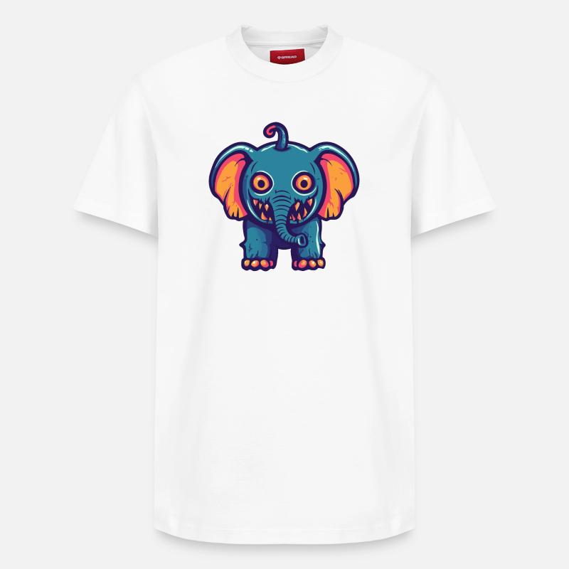 éléphant Halloween bande dessinée drôle - T-shirt unisexe décontracté en coton Supima – de SPREAD - blanc