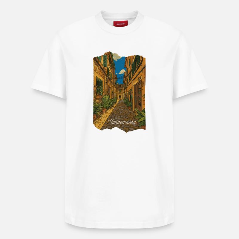 Valldemossa - Mallorca - Relaxed Unisex Supima Cotton T-Shirt – von SPREAD - Weiß