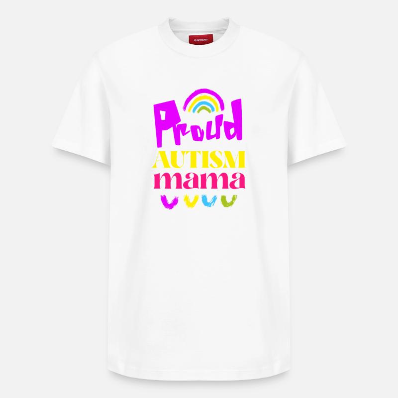 Fière maman autiste - T-shirt unisexe décontracté en coton Supima – de SPREAD - blanc