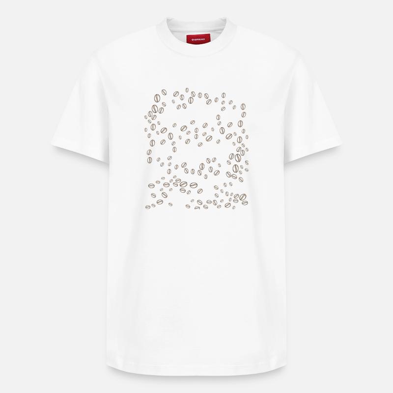 Kaffeebohnen Orbit Swirl - Relaxed Unisex Supima Cotton T-Shirt – von SPREAD - Weiß