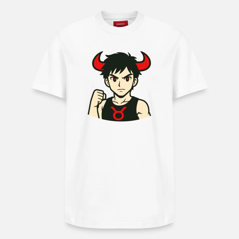 Dämon Taurus Anime Stil - Relaxed Unisex Supima Cotton T-Shirt – von SPREAD - Weiß