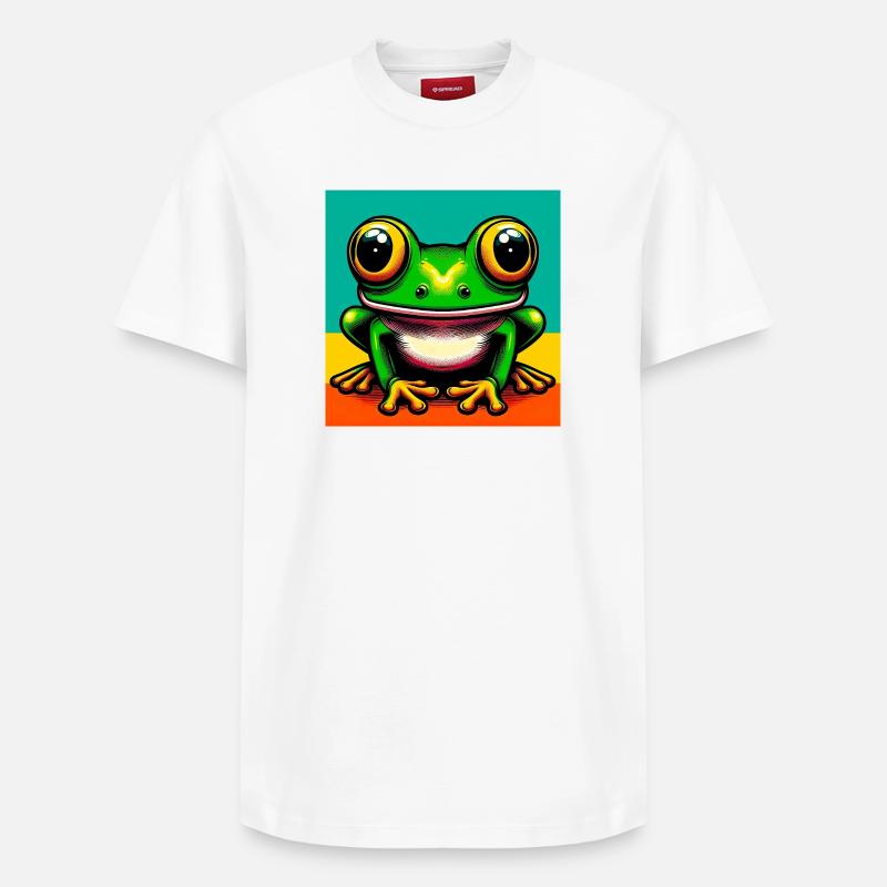 grenouille - T-shirt unisexe décontracté en coton Supima – de SPREAD - blanc