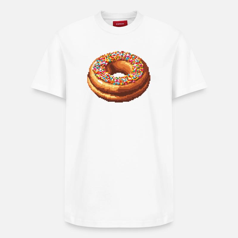 Beignet Pixel - T-shirt unisexe décontracté en coton Supima – de SPREAD - blanc