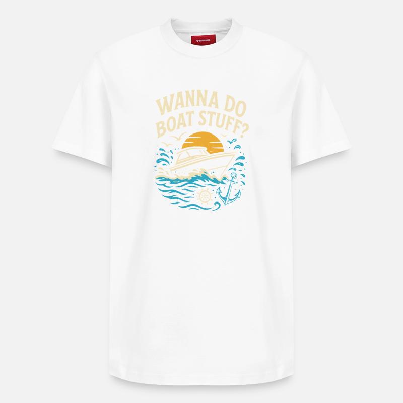 Wollen Sie Bootssachen machen? - Relaxed Unisex Supima Cotton T-Shirt – von SPREAD - Weiß