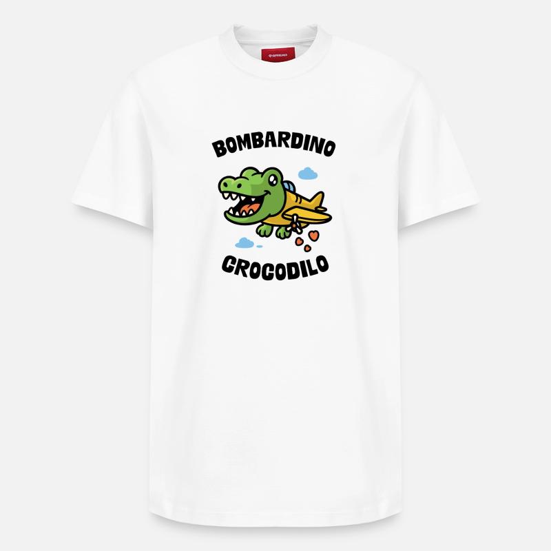 Bombardino Crocodilo - T-shirt unisexe décontracté en coton Supima – de SPREAD - blanc
