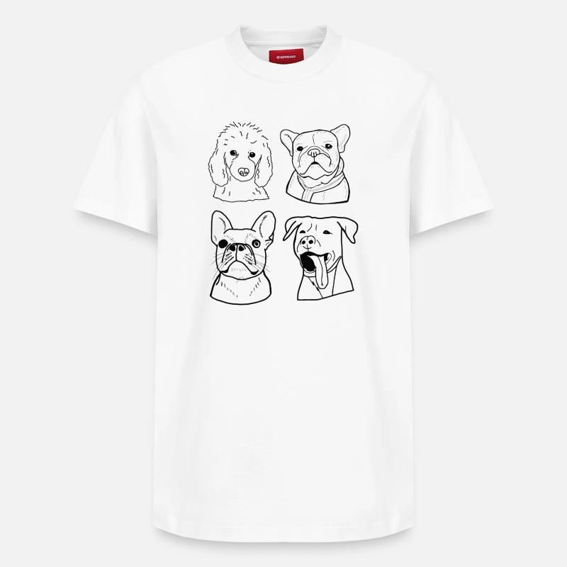 Chiens - T-shirt unisexe décontracté en coton Supima – de SPREAD - blanc
