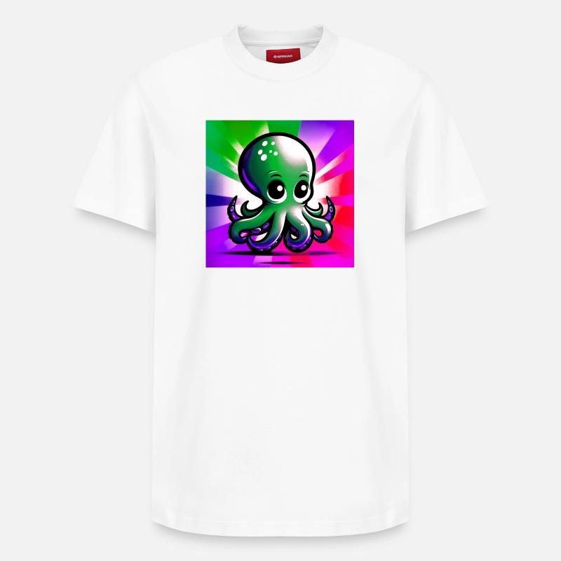 Pieuvre - T-shirt unisexe décontracté en coton Supima – de SPREAD - blanc