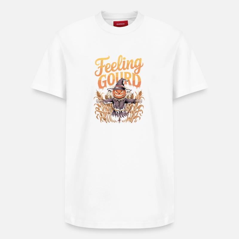 Feeling Gourde Halloween Citrouille Épouvantail - T-shirt unisexe décontracté en coton Supima – de SPREAD - blanc