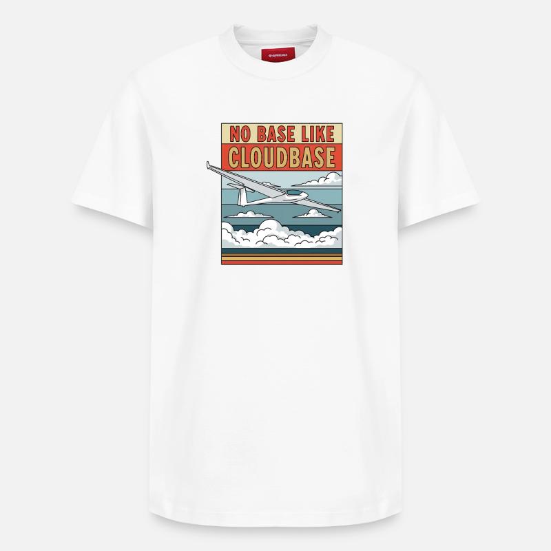 No Base Like Cloudbase - Relaxed Unisex Supima Cotton T-Shirt – von SPREAD - Weiß