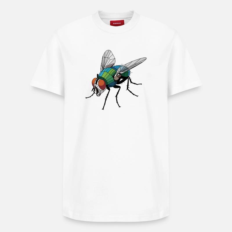 Mouche - Logo Low Poly cool - T-shirt unisexe décontracté en coton Supima – de SPREAD - blanc