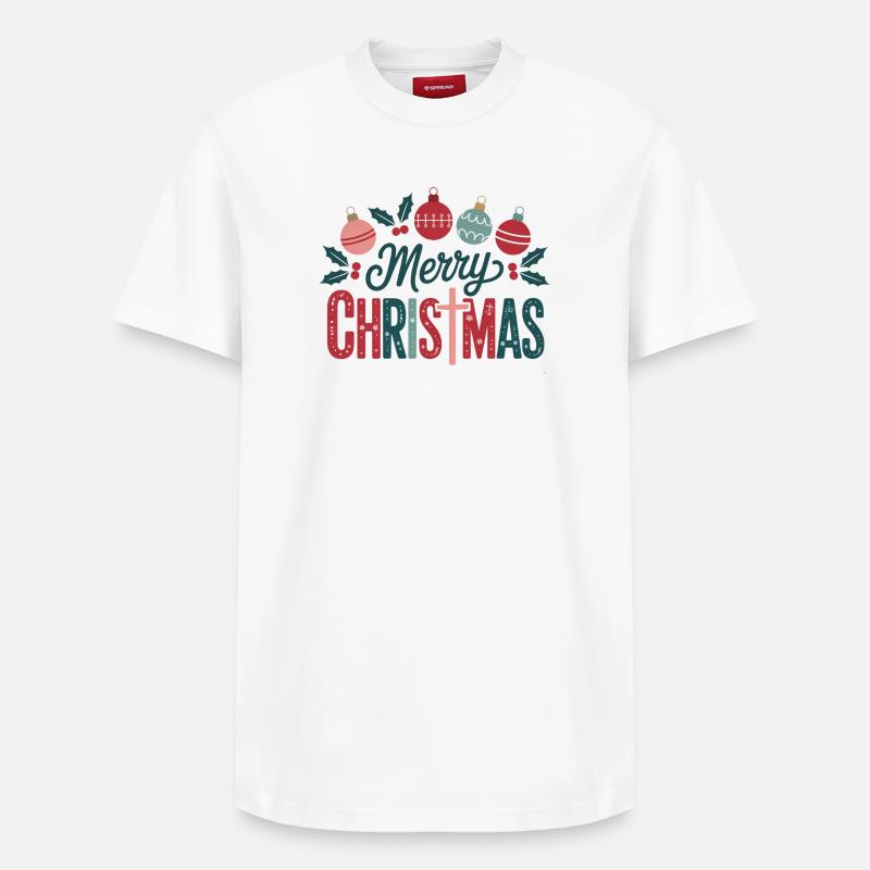 Joyeux Noël Ornement Graphiques - T-shirt unisexe décontracté en coton Supima – de SPREAD - blanc