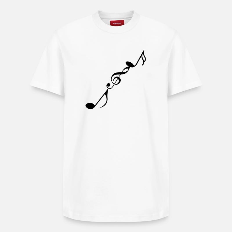 Notes de musique - T-shirt unisexe décontracté en coton Supima – de SPREAD - blanc