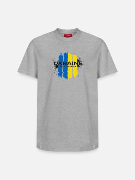 L’Ukraine Pays Libre Drapeau Art - T-shirt unisexe décontracté en coton Supima – de SPREAD - blanc