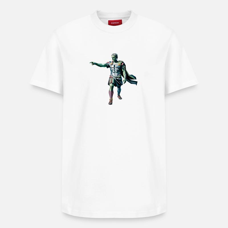 Caesar - Logo de l’histoire cool - T-shirt unisexe décontracté en coton Supima – de SPREAD - blanc