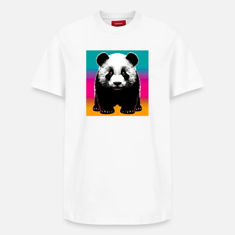 panda - T-shirt unisexe décontracté en coton Supima – de SPREAD - blanc