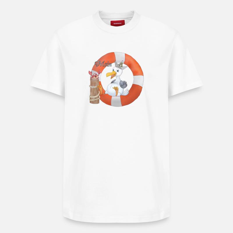 Moewe_im_Ring - T-shirt unisexe décontracté en coton Supima – de SPREAD - blanc