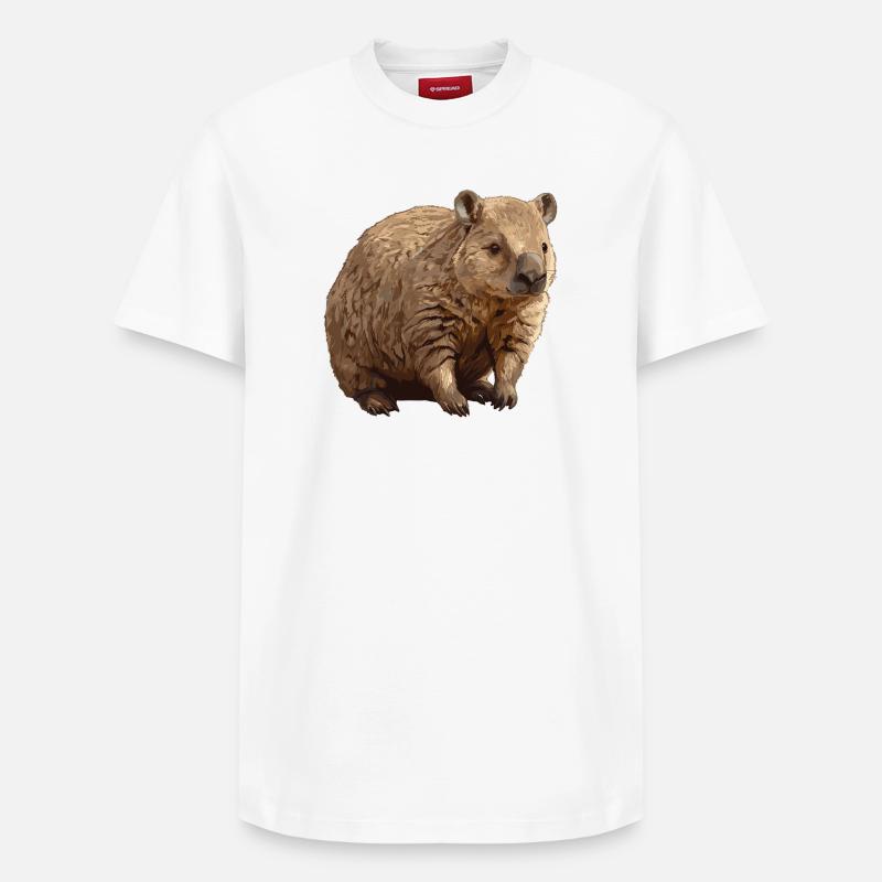 Wombats Wombat - T-shirt unisexe décontracté en coton Supima – de SPREAD - blanc