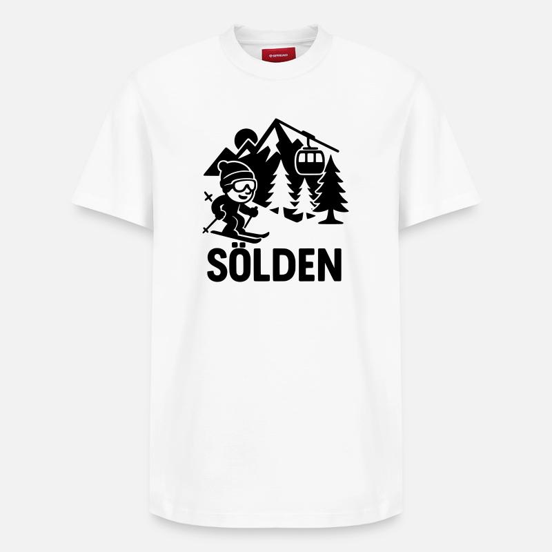 Sölden Ski - T-shirt unisexe décontracté en coton Supima – de SPREAD - blanc