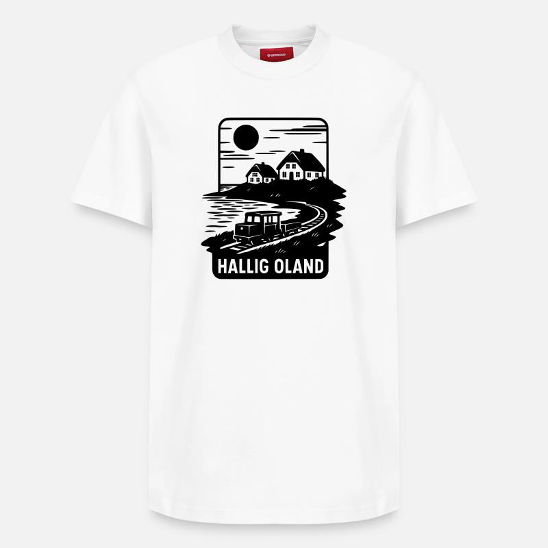 Oland Hallig - Relaxed Unisex Supima Cotton T-Shirt – von SPREAD - Weiß
