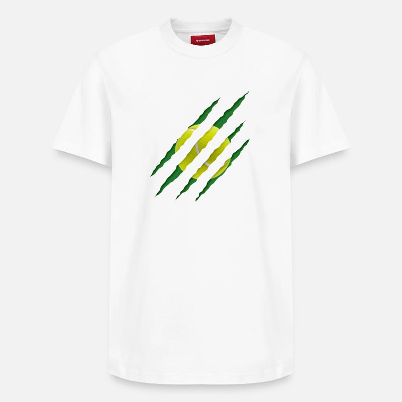 Balle de tennis Scratch Pattern - T-shirt unisexe décontracté en coton Supima – de SPREAD - blanc