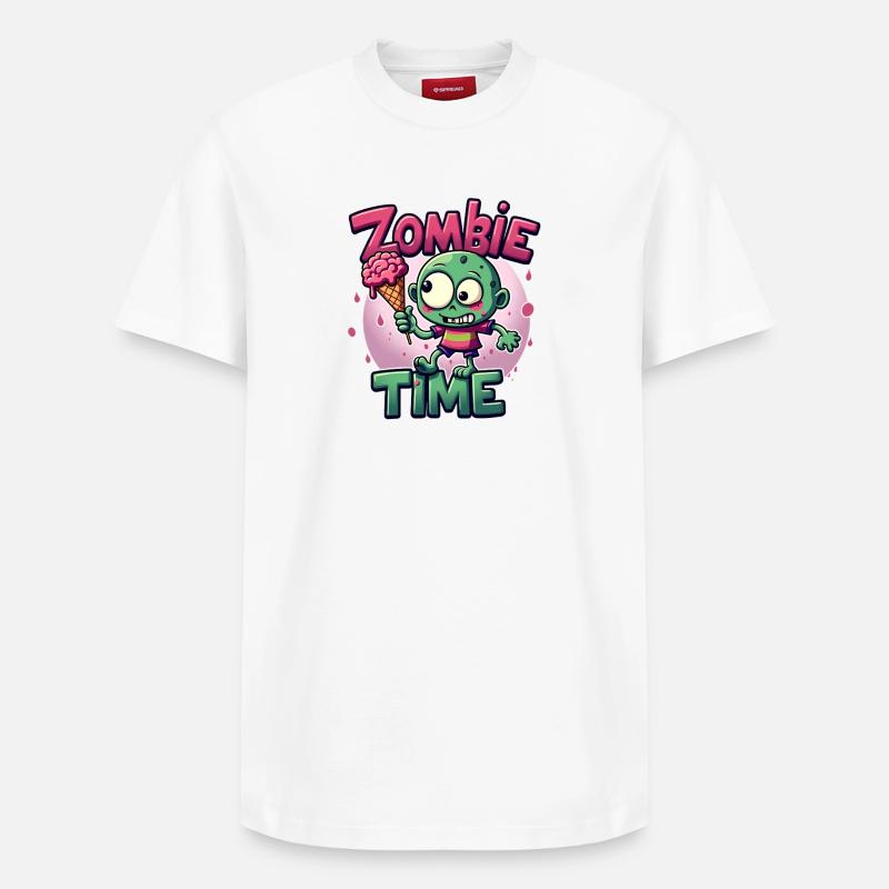 Zombie Time Eiscreme Comic - Relaxed Unisex Supima Cotton T-Shirt – von SPREAD - Weiß