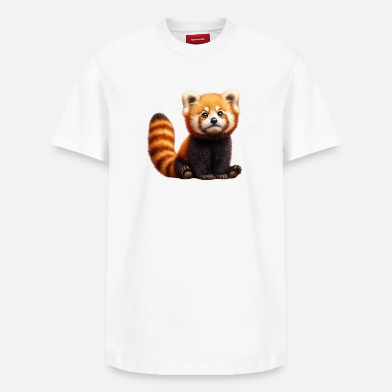 Panda Roux Peluche Adorable - T-shirt unisexe décontracté en coton Supima – de SPREAD - blanc
