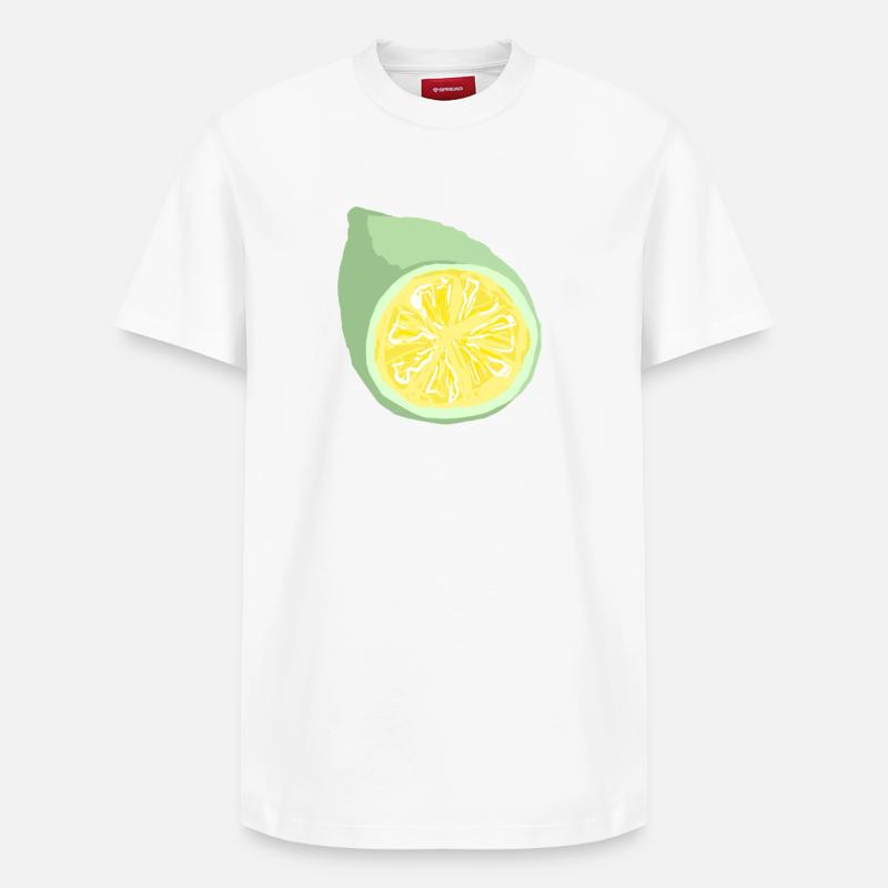 Tranche d’agrumes abstrait - T-shirt unisexe décontracté en coton Supima – de SPREAD - blanc