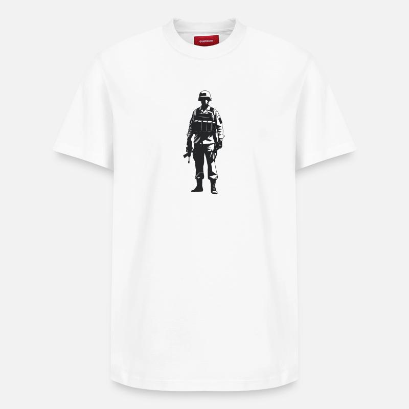 Soldat - Logo Cool Silhouette - T-shirt unisexe décontracté en coton Supima – de SPREAD - blanc