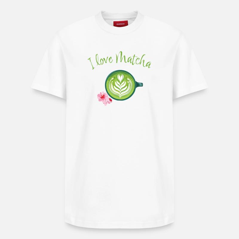 L’amour du matcha - T-shirt unisexe décontracté en coton Supima – de SPREAD - blanc