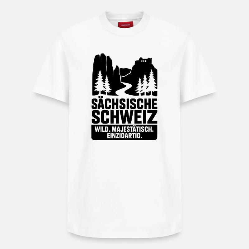 Suisse saxonne - T-shirt unisexe décontracté en coton Supima – de SPREAD - blanc
