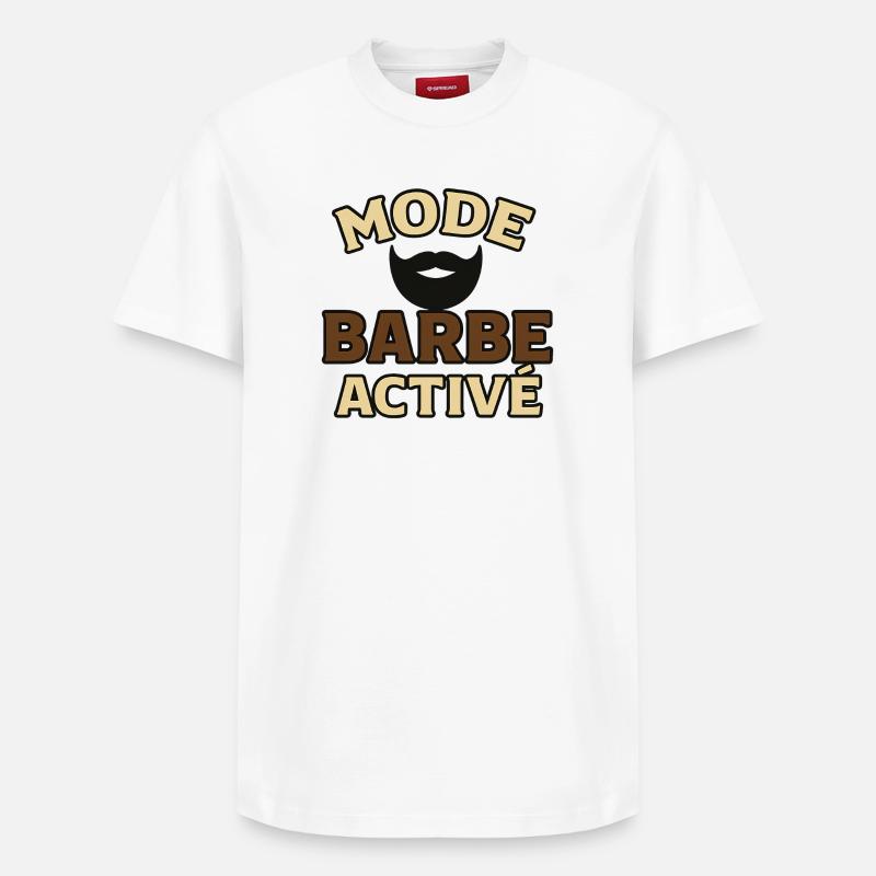 Aktiver Bartmodus - Relaxed Unisex Supima Cotton T-Shirt – von SPREAD - Weiß