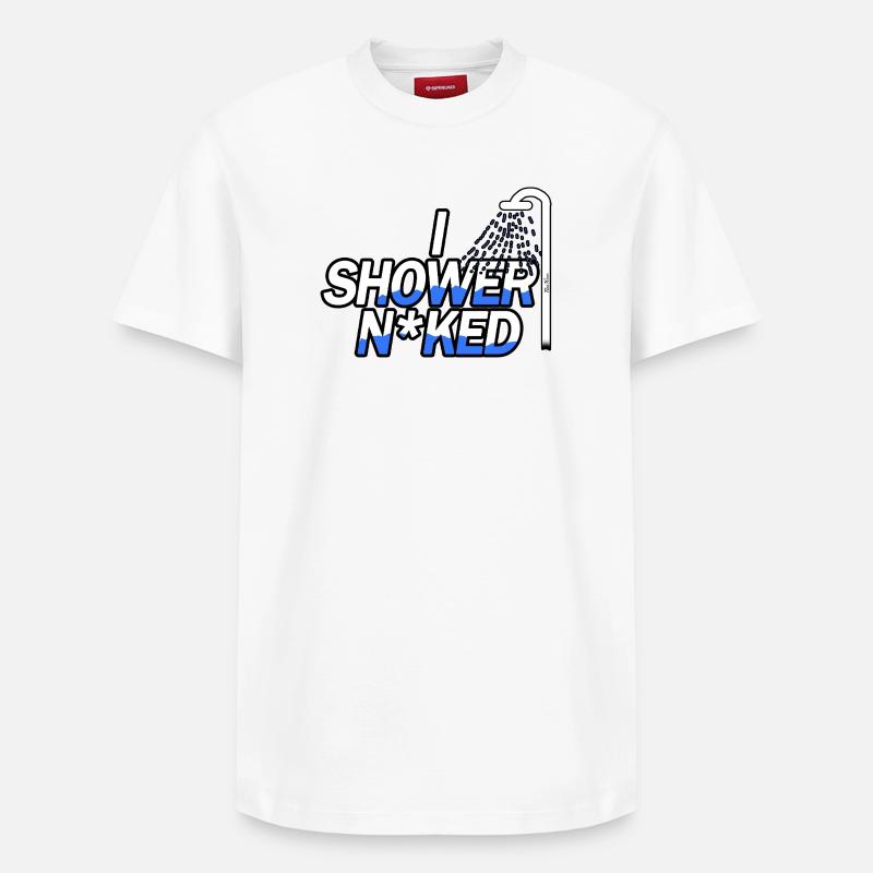 Sous la douche nue - T-shirt unisexe décontracté en coton Supima – de SPREAD - blanc