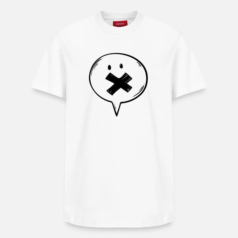 Muette de la bulle de dialogue - T-shirt unisexe décontracté en coton Supima – de SPREAD - blanc