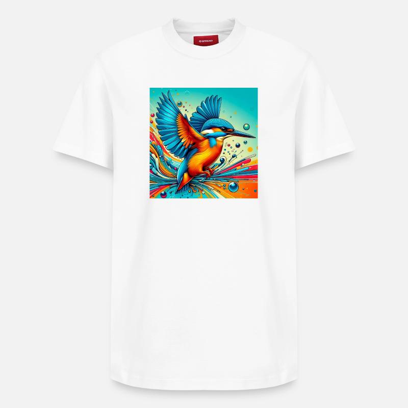 martin-pêcheur - T-shirt unisexe décontracté en coton Supima – de SPREAD - blanc