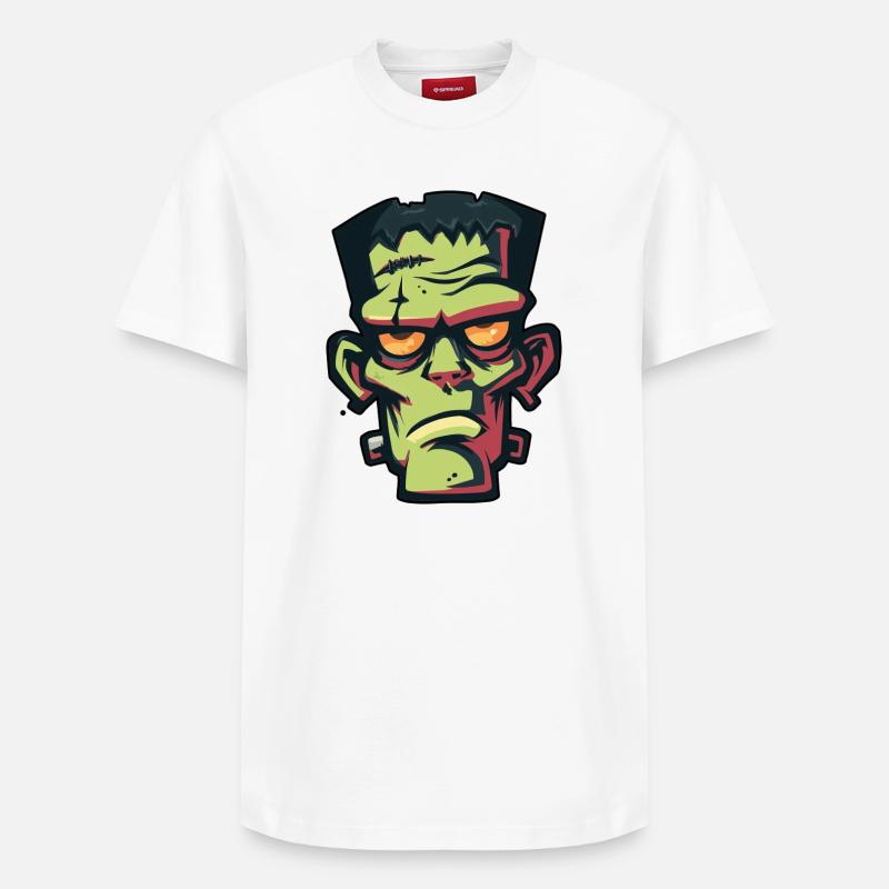 tête de zombie Halloween dessin - T-shirt unisexe décontracté en coton Supima – de SPREAD - blanc