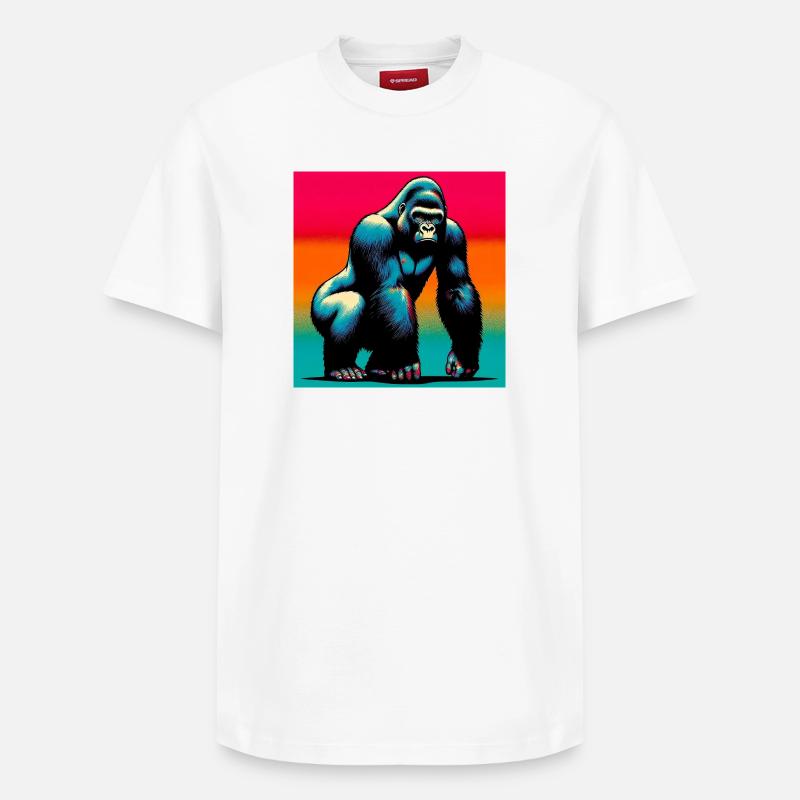 gorille - T-shirt unisexe décontracté en coton Supima – de SPREAD - blanc