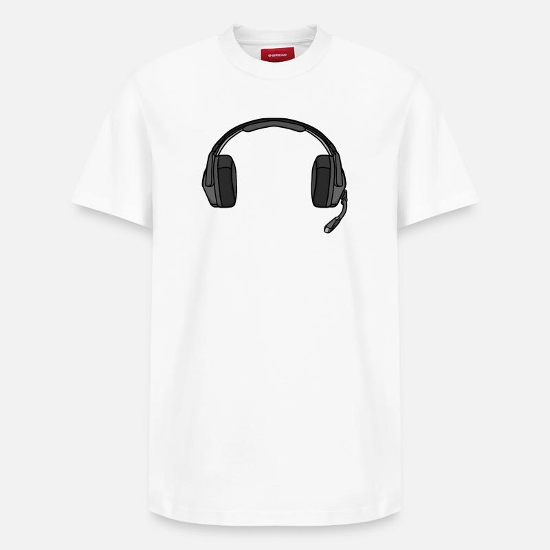 Kopfhörer mit Mikrofon - Relaxed Unisex Supima Cotton T-Shirt – von SPREAD - Weiß