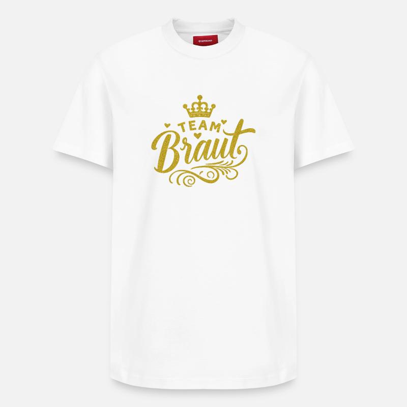 Équipe Bridal Gold Glitter - T-shirt unisexe décontracté en coton Supima – de SPREAD - blanc