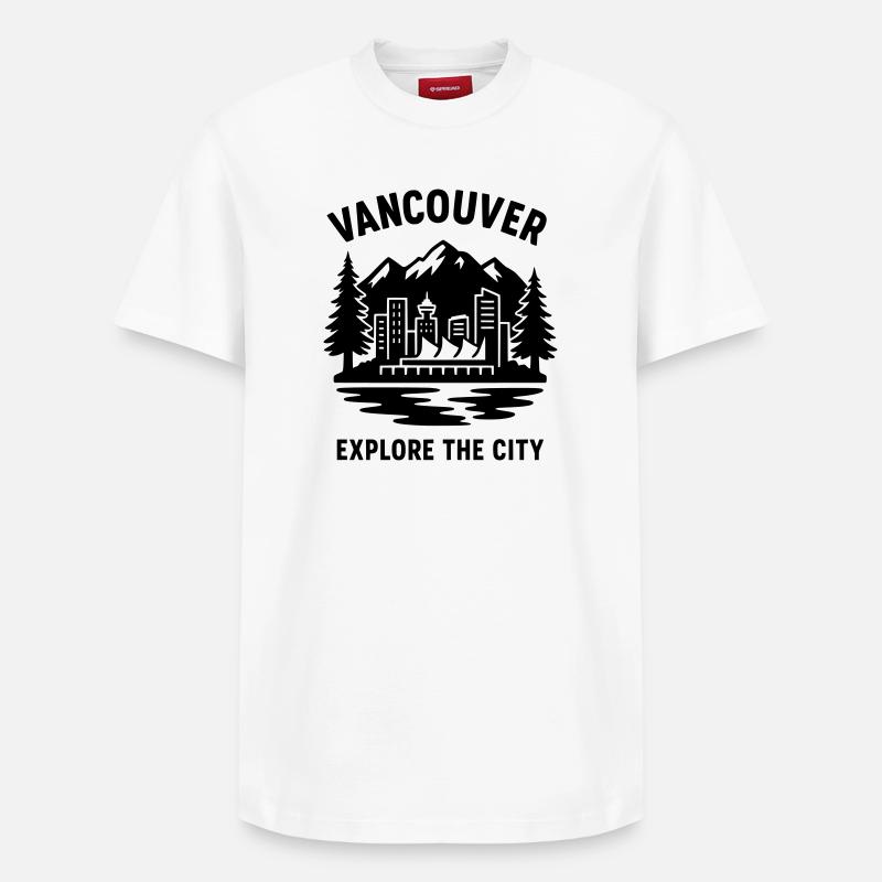 Vancouver Silhouette - T-shirt unisexe décontracté en coton Supima – de SPREAD - blanc