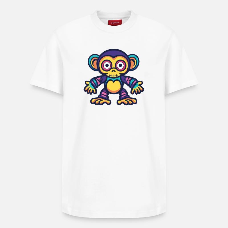 Affe Halloween Zombie - Relaxed Unisex Supima Cotton T-Shirt – von SPREAD - Weiß