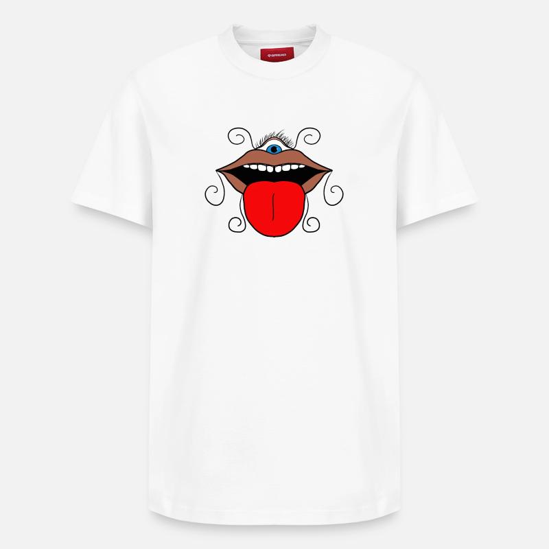 Bouche & Œil psychédélique - T-shirt unisexe décontracté en coton Supima – de SPREAD - blanc