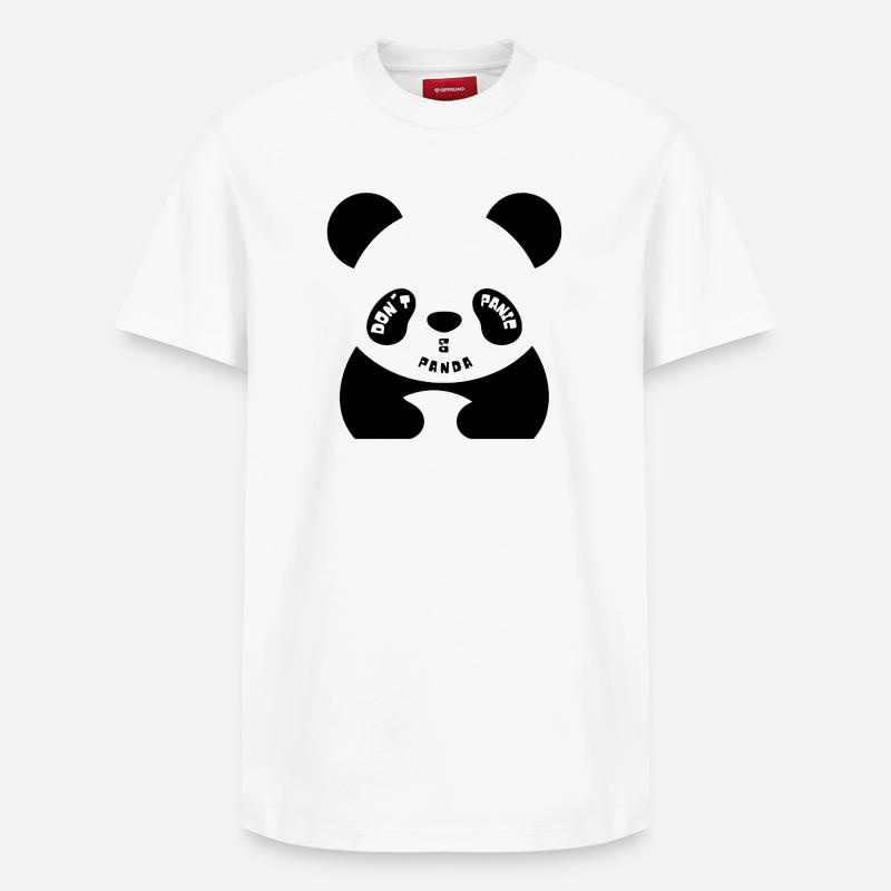 Ne panique GO Panda - T-shirt unisexe décontracté en coton Supima – de SPREAD - blanc