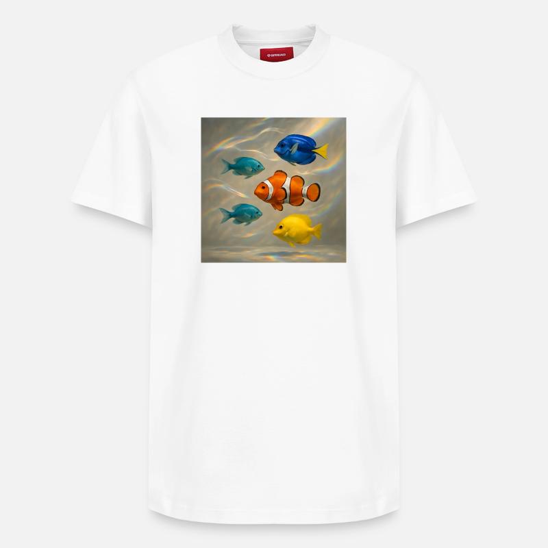 Poisson flottant - T-shirt unisexe décontracté en coton Supima – de SPREAD - blanc
