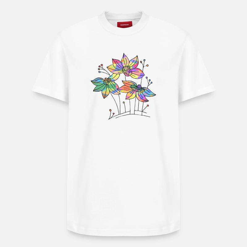 Fleur - T-shirt unisexe décontracté en coton Supima – de SPREAD - blanc