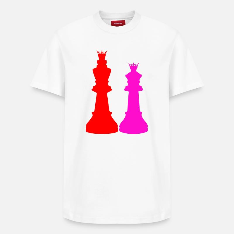 Double Chess Queen Silhouettes - T-shirt unisexe décontracté en coton Supima – de SPREAD - blanc