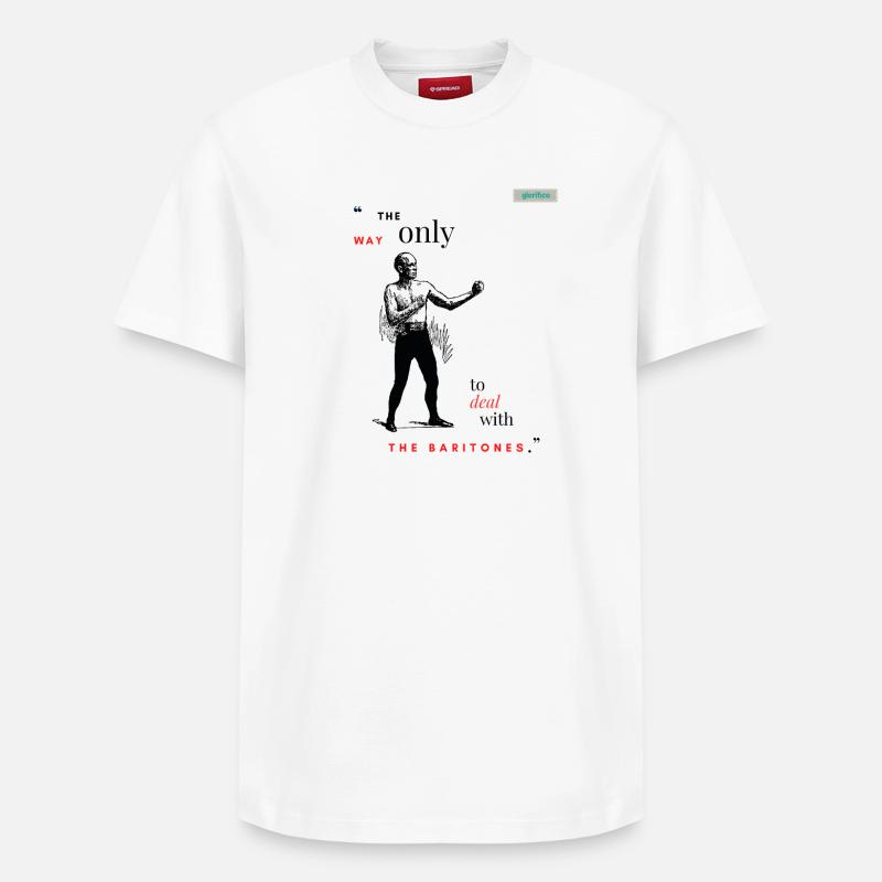 BARITONES PARODY design 001 - T-shirt unisexe décontracté en coton Supima – de SPREAD - blanc