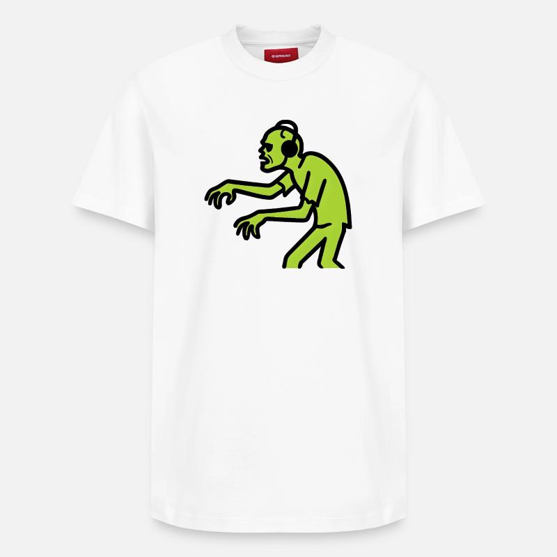 Zombie DJ Néon Vert - T-shirt unisexe décontracté en coton Supima – de SPREAD - blanc